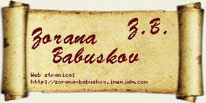 Zorana Babuškov vizit kartica
